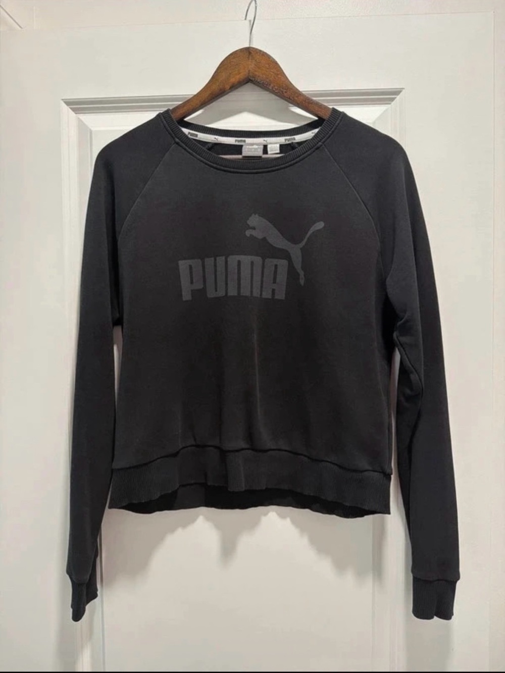 Puma Black Tonal Logo Crew Sweatshirt